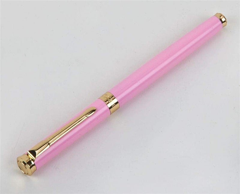 Dryden Designs Fine Nib Fountain Pen - Includes 24 Ink Cartridges - 12 Black and 12 Blue - Pink - Smooth Elegant Writing with Fine Nib and Ink Converters - Image 3